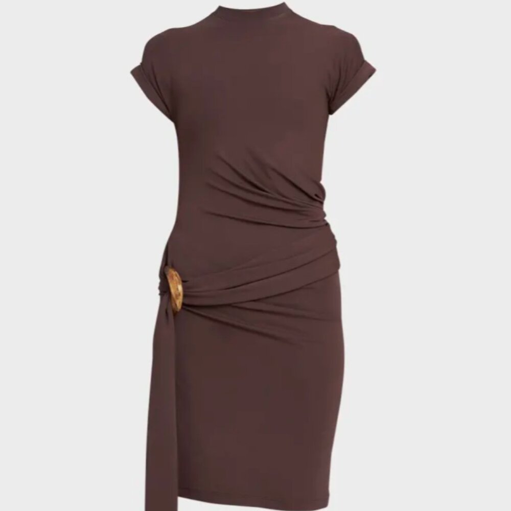 RUNWAY Ferragamo Jersey Wrap Dress with Buckle Detail (New with tags)